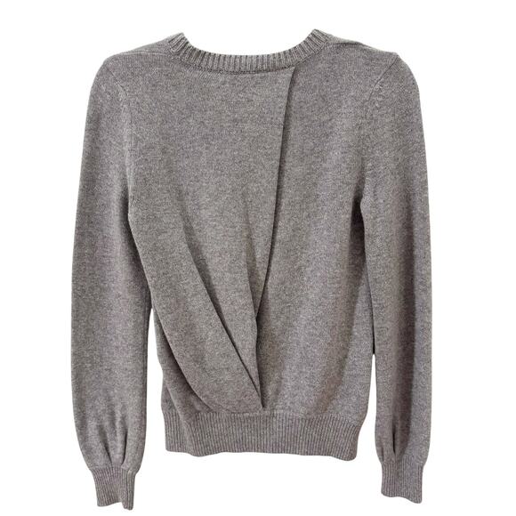 Burberry Prorsum Cashmere Long Sleeve Crewneck Pleated Sweater Gray Sz M - Picture 3 of 6